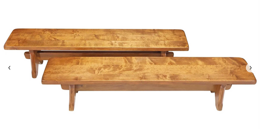 Pair of Vintage French Walnut Benches