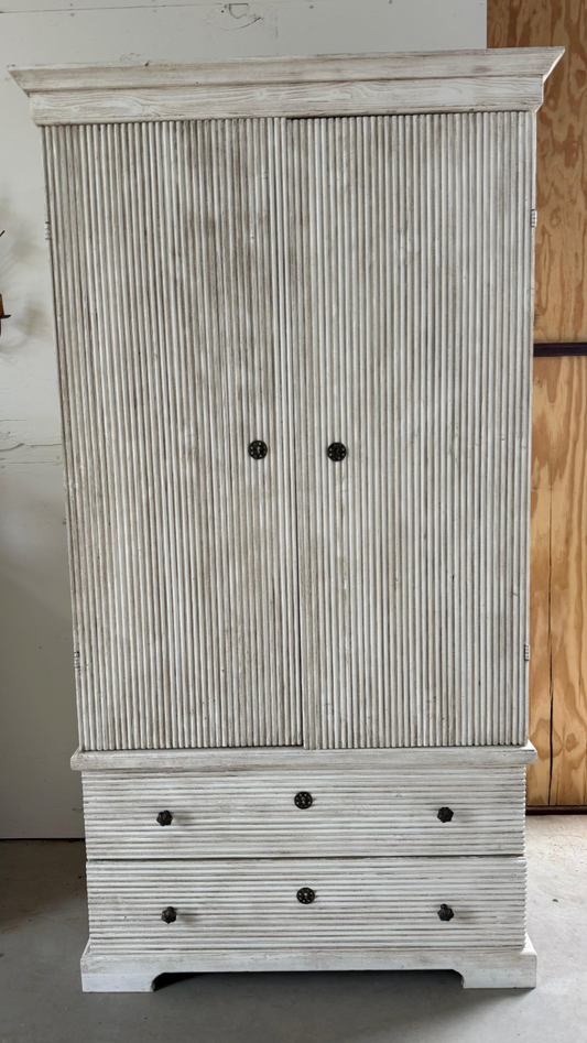 Pair of Hand-Painted Italian Pine Cabinets in Gustavian Style