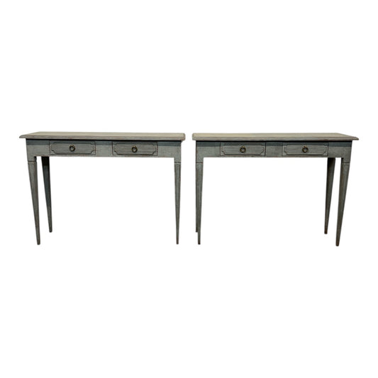 Pair of 19th C. Swedish Consoles with Two Drawers