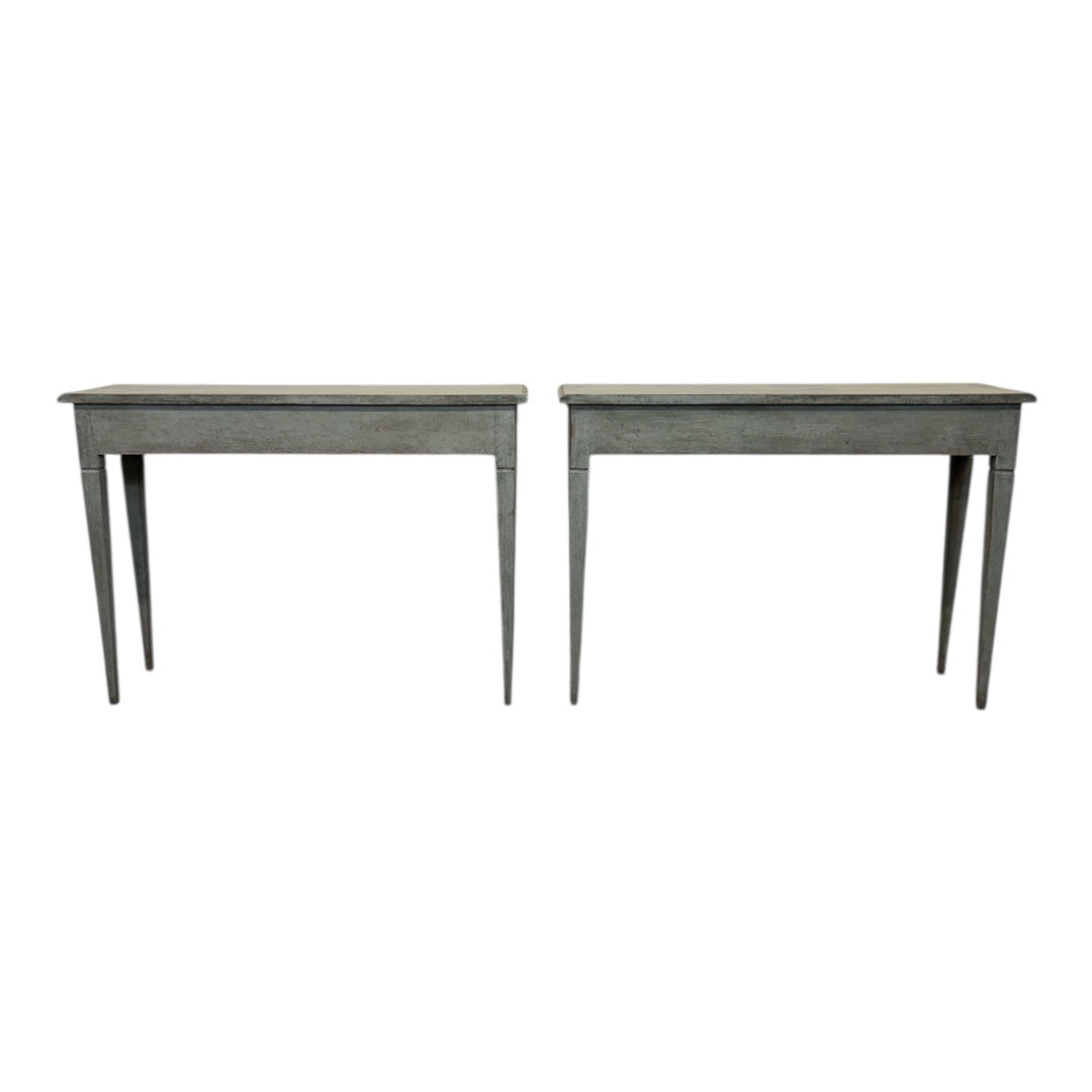 Pair of 19th C. Swedish Consoles with Two Drawers