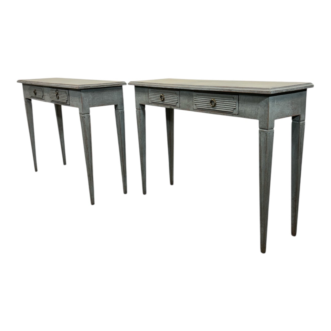 Pair of 19th C. Swedish Consoles with Two Drawers