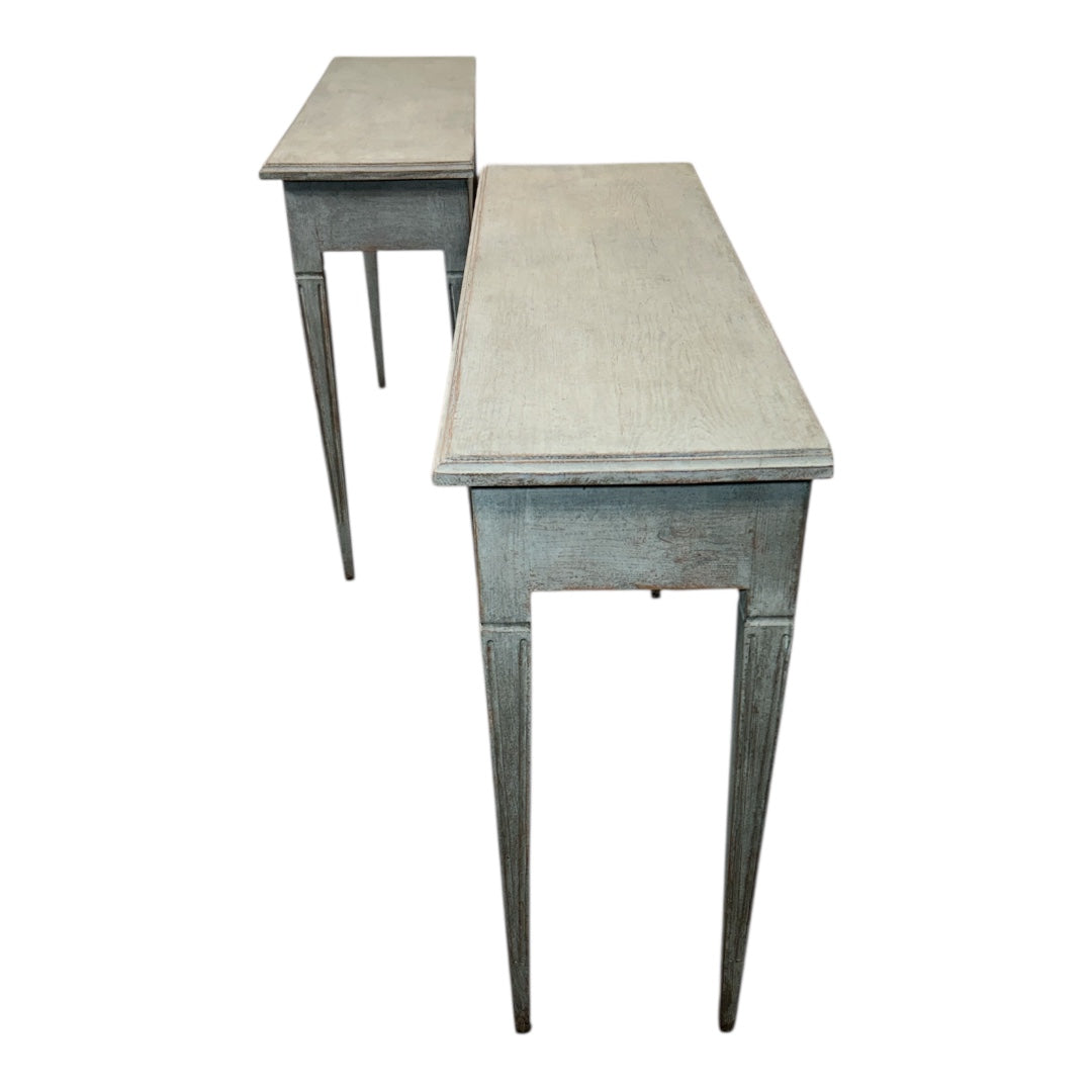 Pair of 19th C. Swedish Consoles with Two Drawers