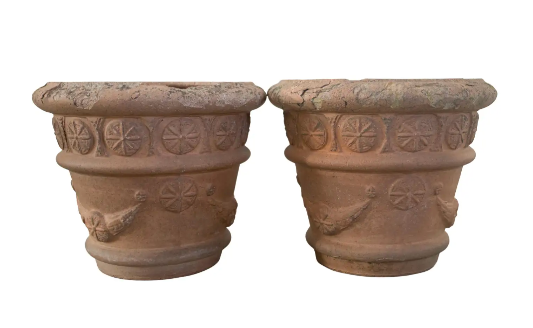 Pair of 19th c. French Terracotta Jardinieres