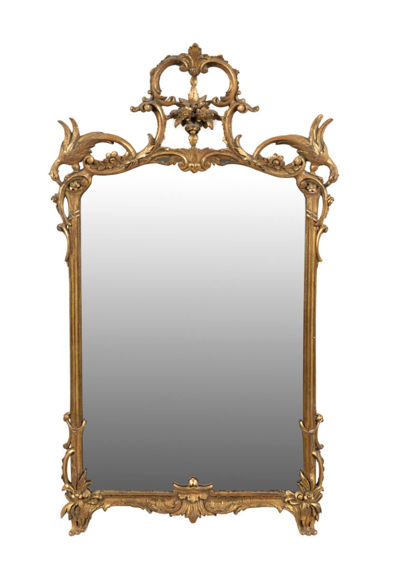 George II Style Gilt Carved Mirror from Italy
