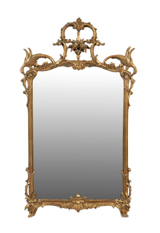 George II Style Gilt Carved Mirror from Italy