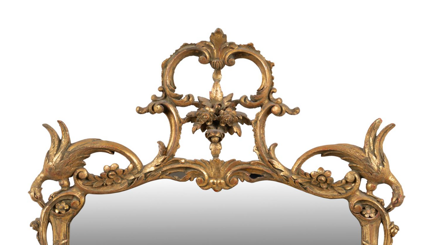 George II Style Gilt Carved Mirror from Italy
