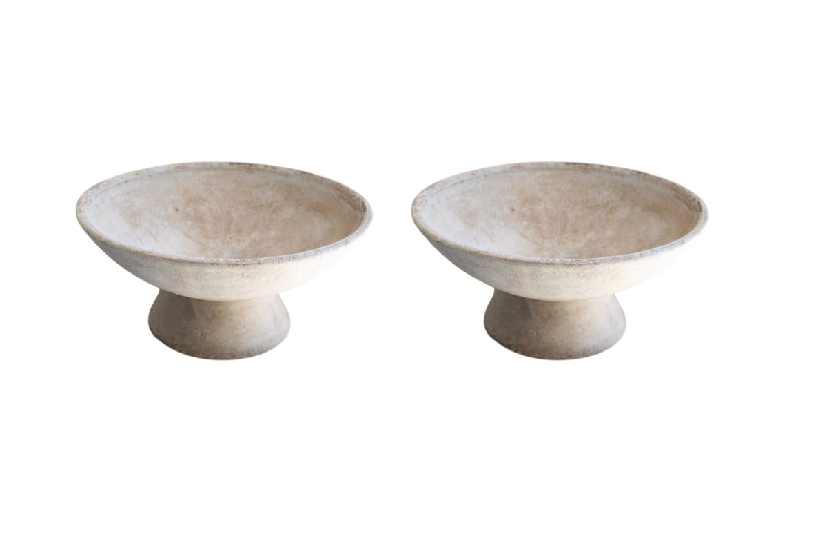Pair of Willy Guhl Mid-Century Modern Concrete Saucer Planters
