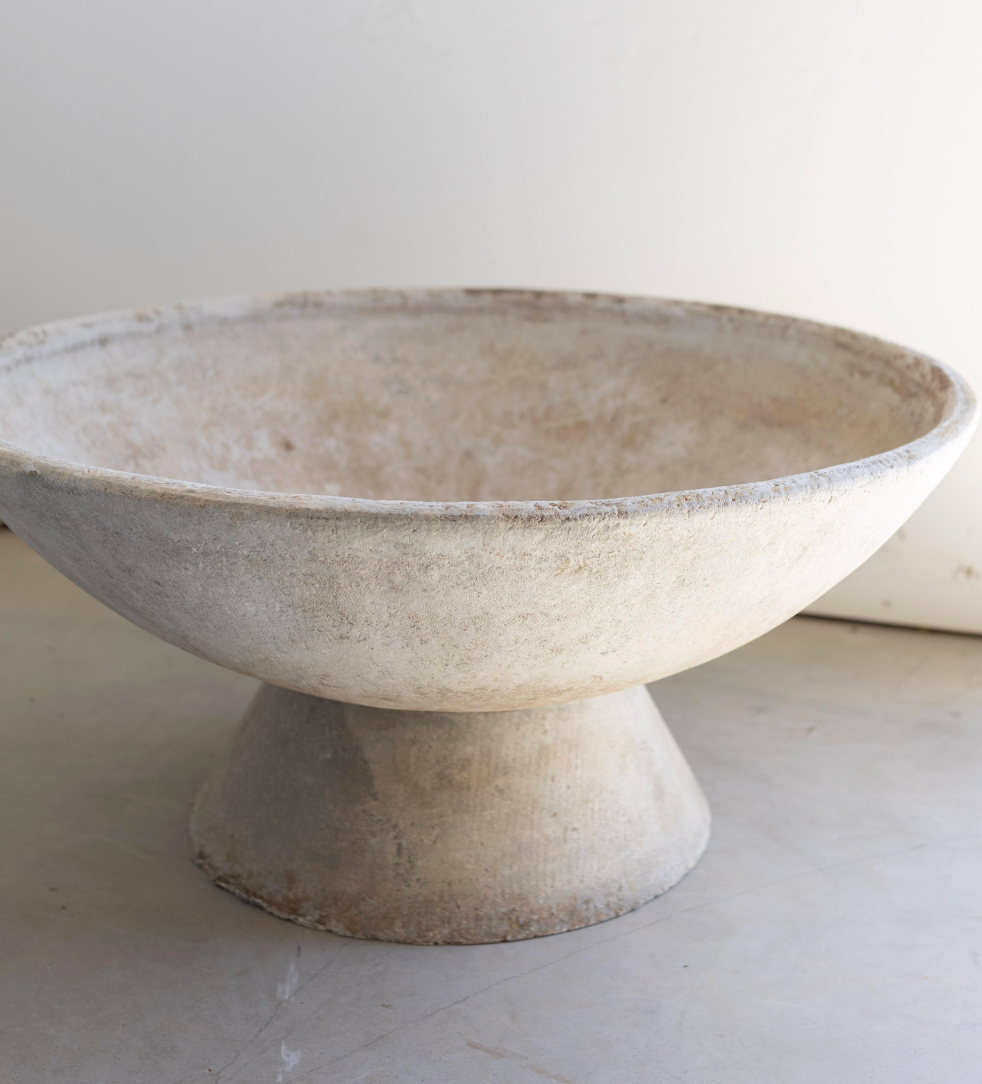 Pair of Willy Guhl Mid-Century Modern Concrete Saucer Planters