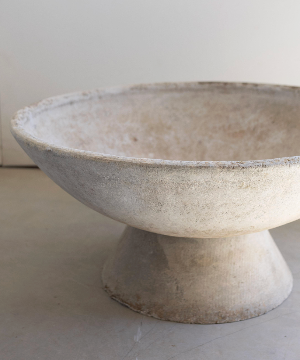 Pair of Willy Guhl Mid-Century Modern Concrete Saucer Planters