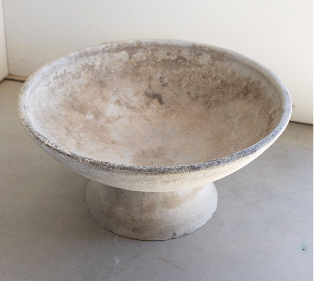 Pair of Willy Guhl Mid-Century Modern Concrete Saucer Planters