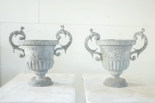 Pair of Zinc Urns