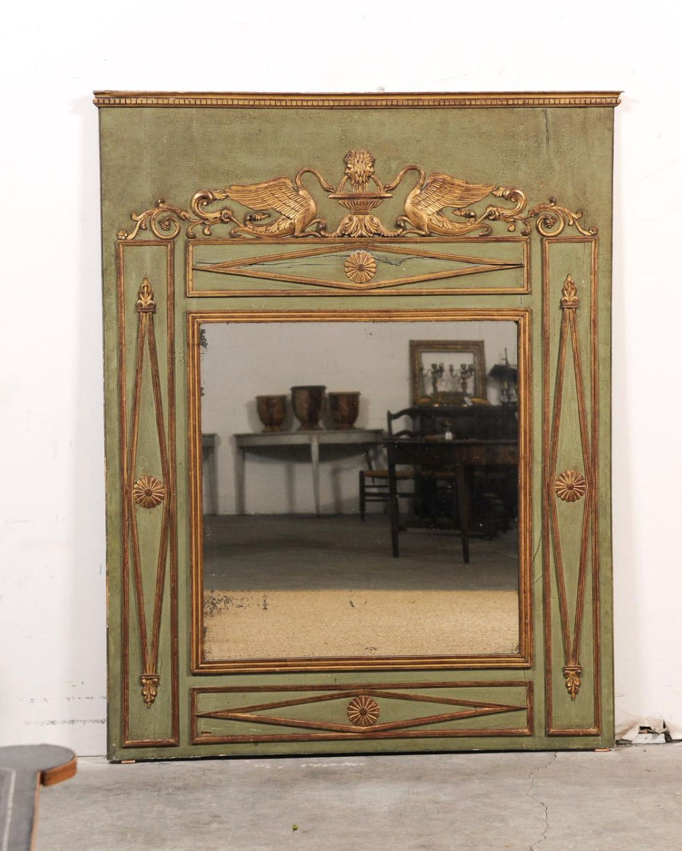 Large Trumeau Mirror with Swan Motif