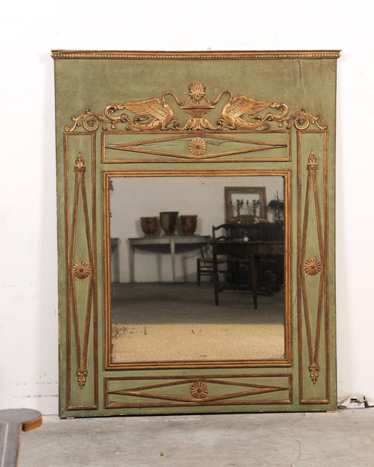 Large Trumeau Mirror with Swan Motif