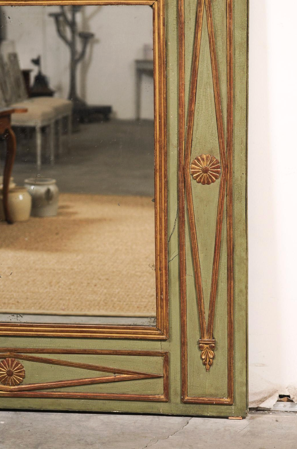 Large Trumeau Mirror with Swan Motif