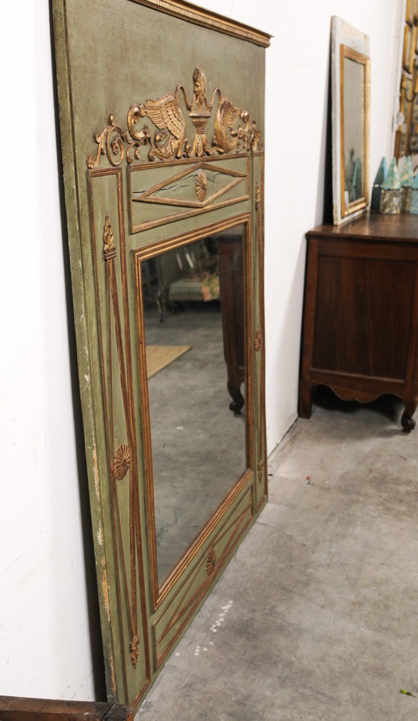 Large Trumeau Mirror with Swan Motif