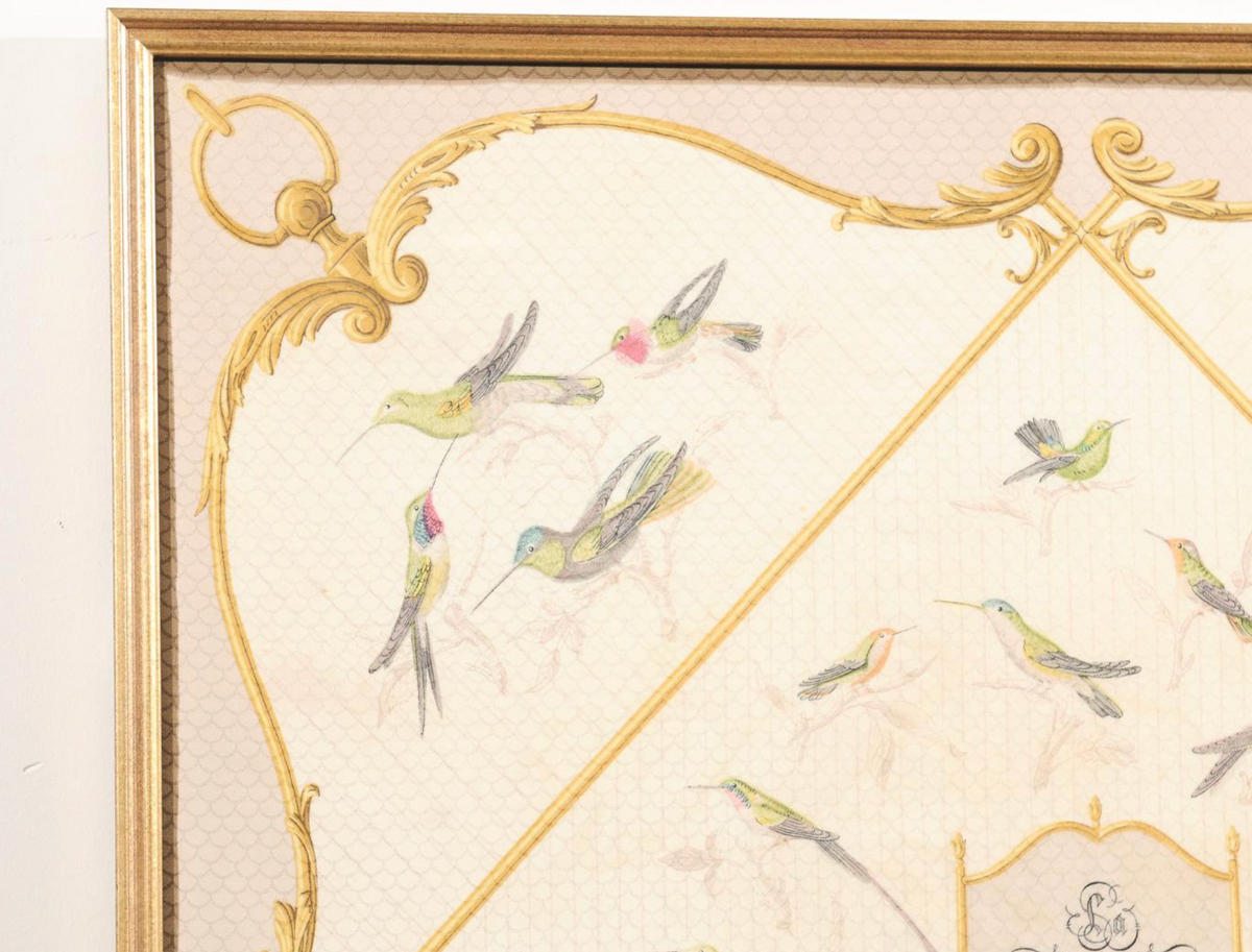 Vintage Hermès Hummingbird Scarf