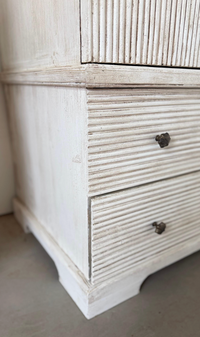 Pair of Hand-Painted Italian Pine Cabinets in Gustavian Style