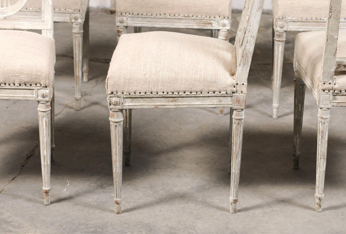 Set of Six 19th C. Lyre Back Chairs