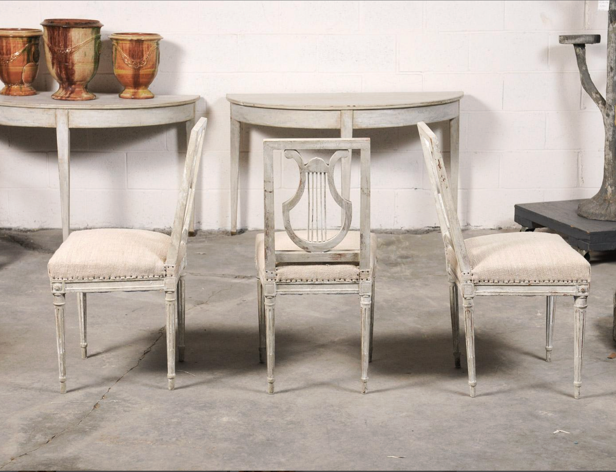 Set of Six 19th C. Lyre Back Chairs