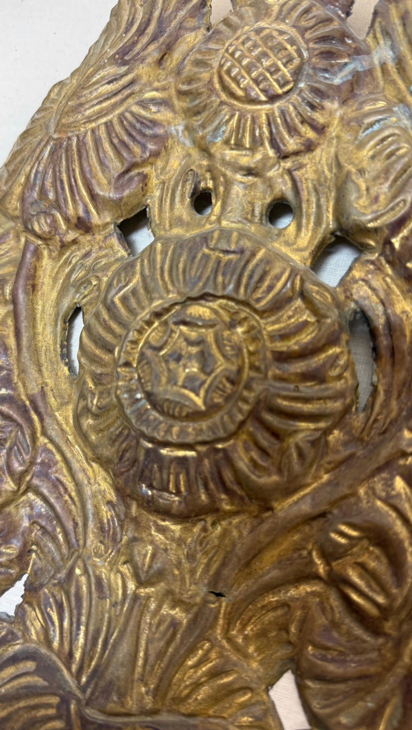 Pair of 18th c. Dutch Sconces Depicting Sunflowers