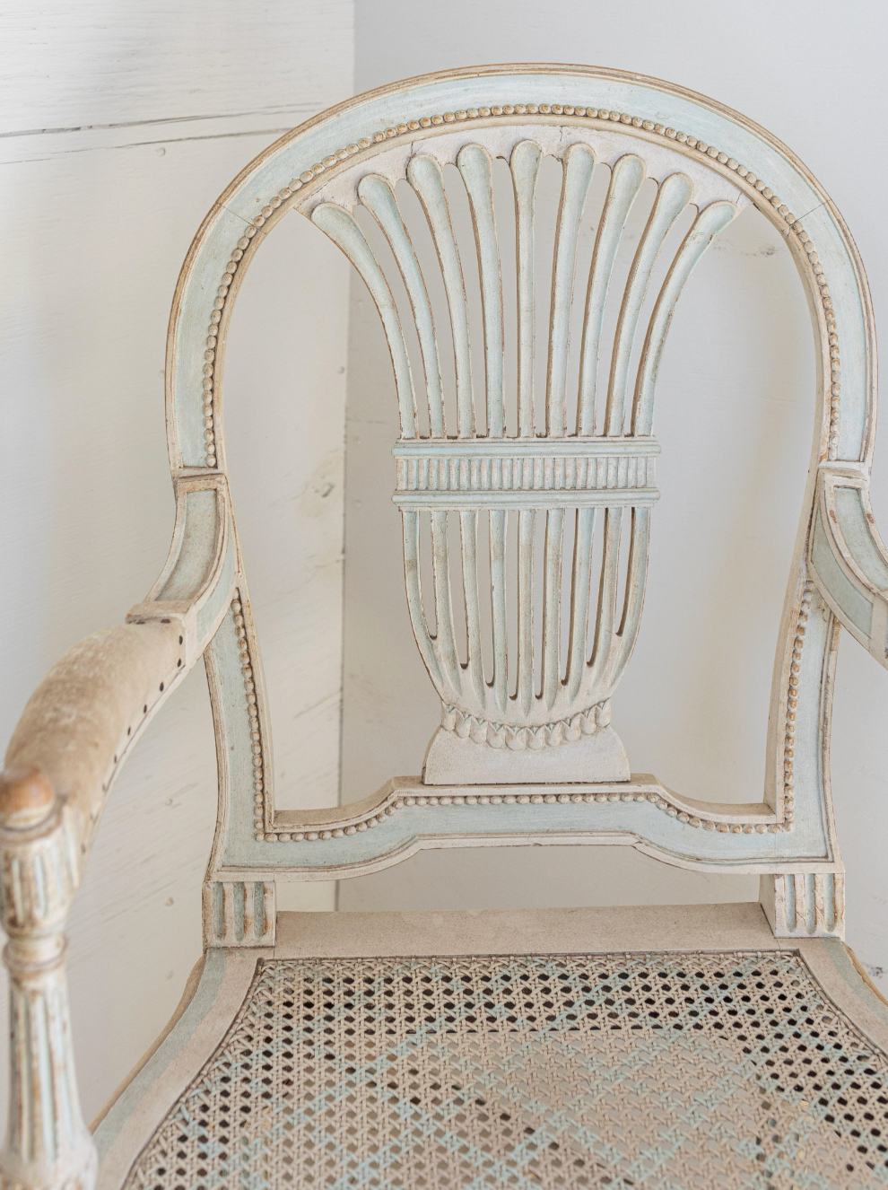 Set of 6 Louis XVI Dining Chairs, Including 2 Arm Chairs
