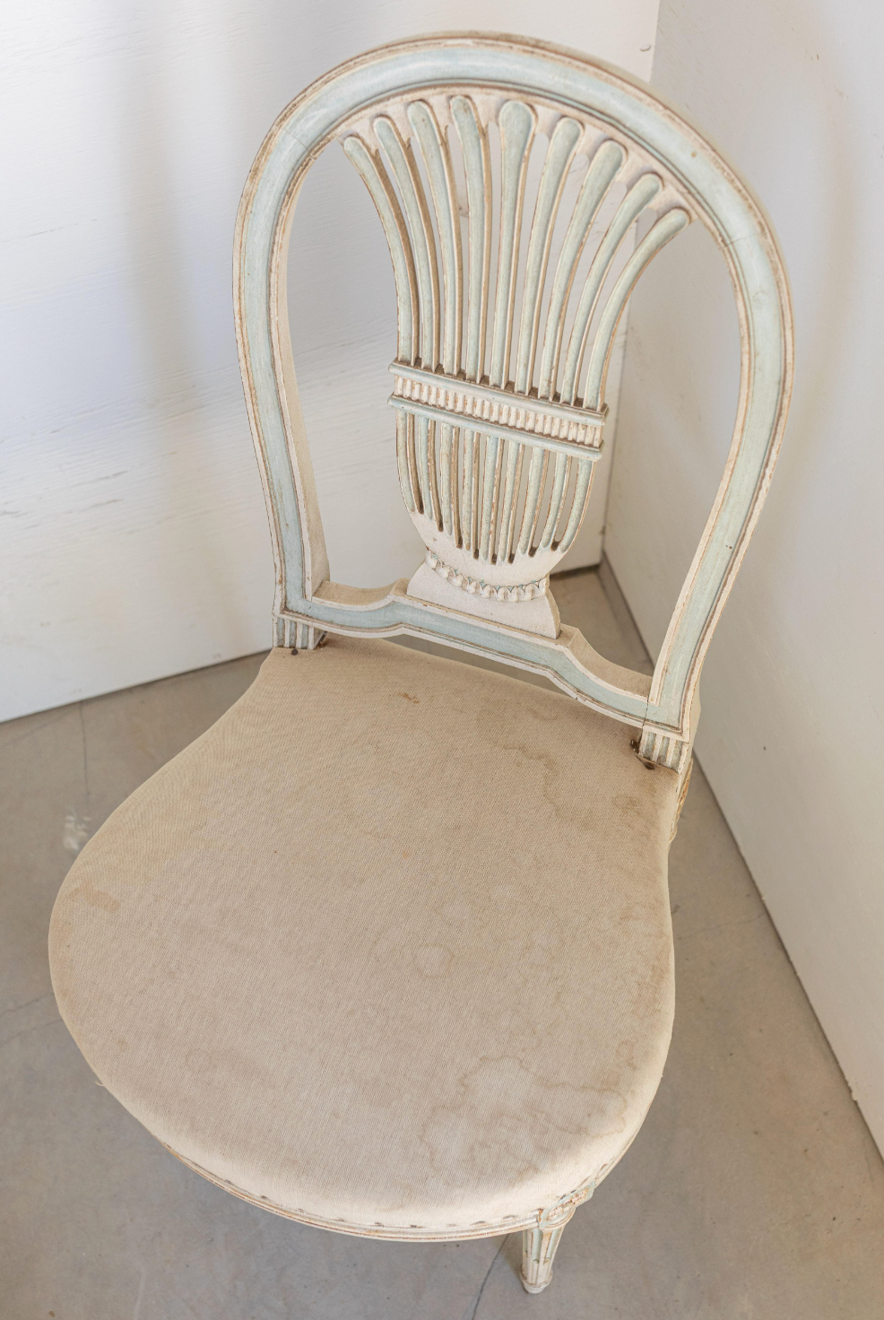 Set of 6 Louis XVI Dining Chairs, Including 2 Arm Chairs