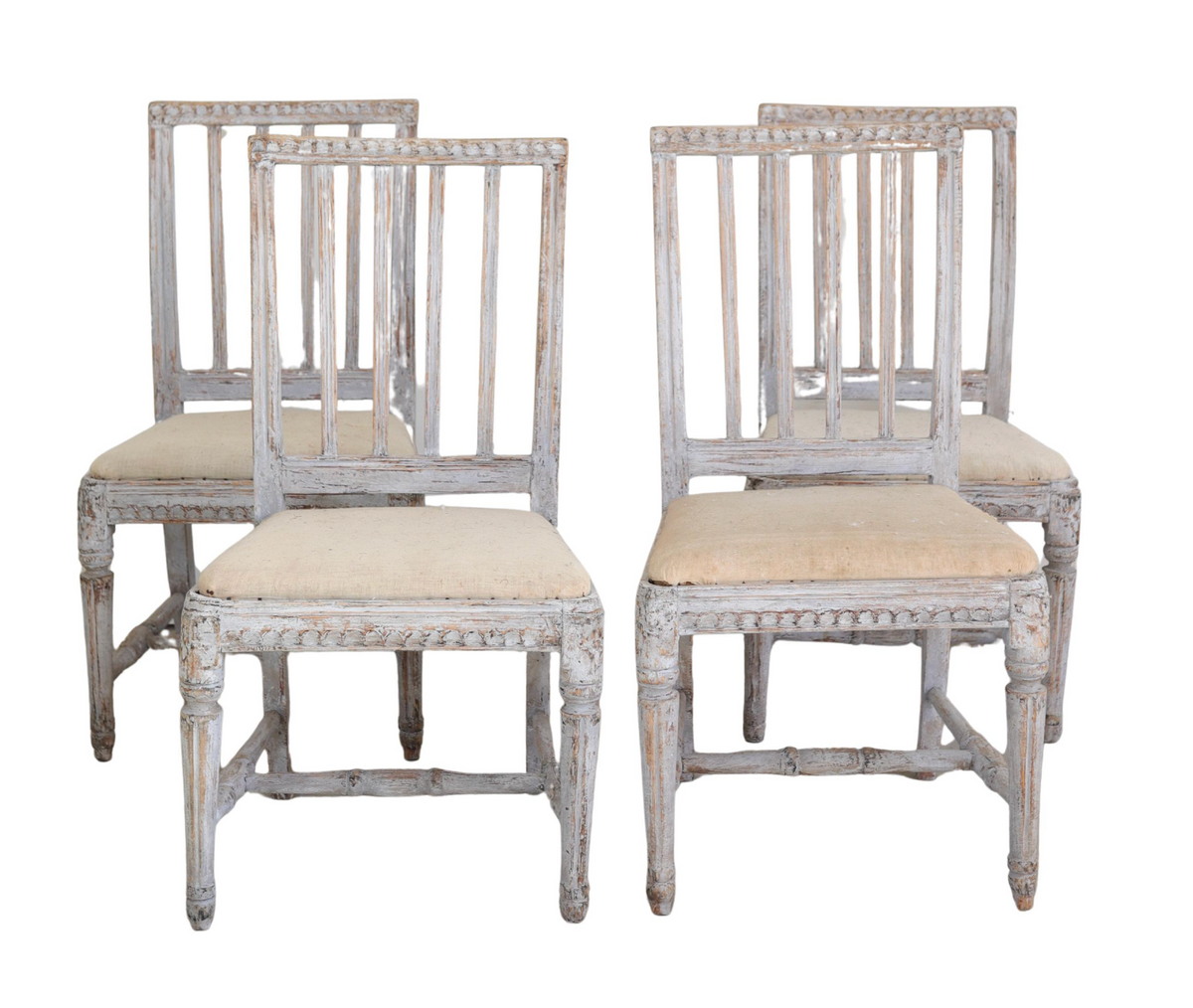 Set of Six 18th Swedish Gustavian Chairs