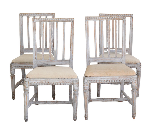 Set of Six 18th Swedish Gustavian Chairs