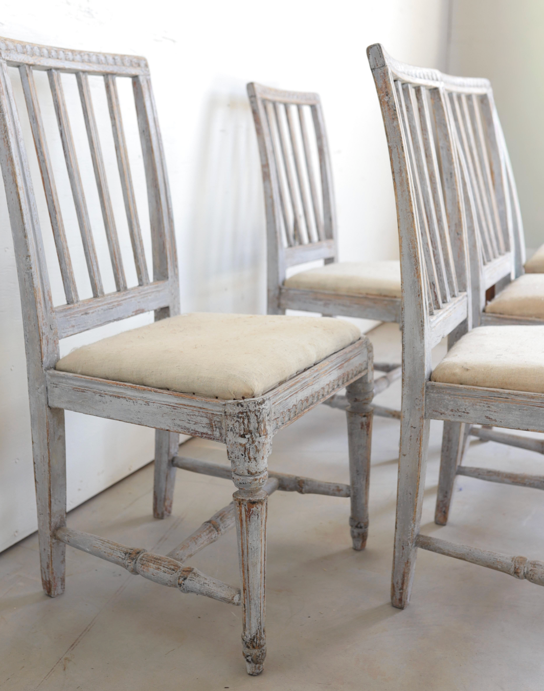 Set of Six 18th Swedish Gustavian Chairs