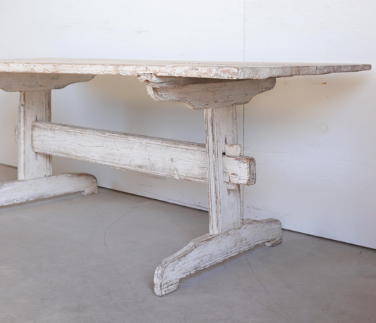18th c. Swedish Nordic Pine Stretcher Table