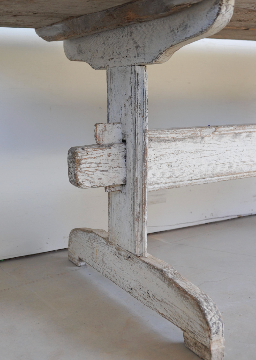 18th c. Swedish Nordic Pine Stretcher Table