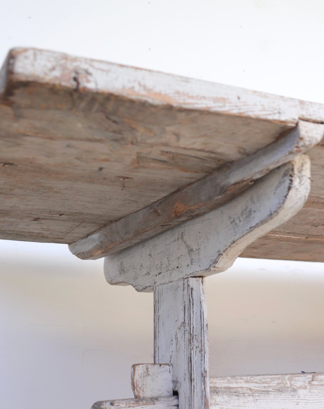 18th c. Swedish Nordic Pine Stretcher Table