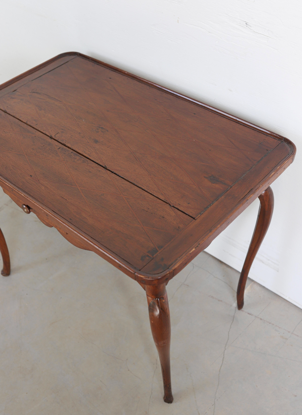 19th c. French Table with Diamond Inlay
