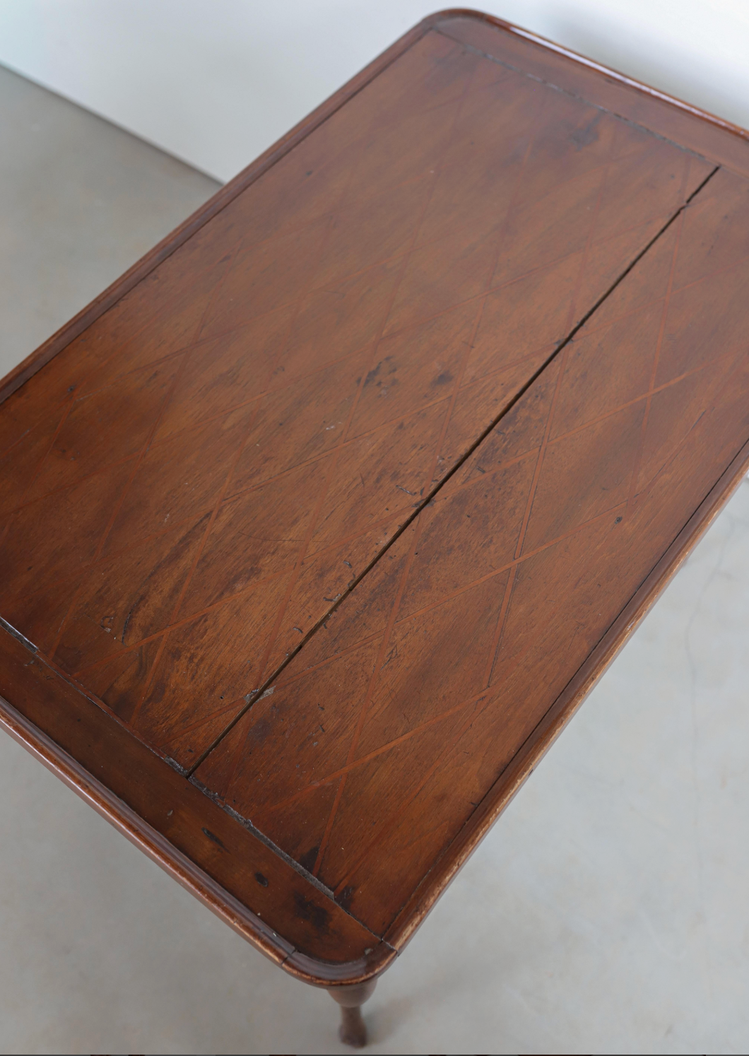 19th c. French Table with Diamond Inlay