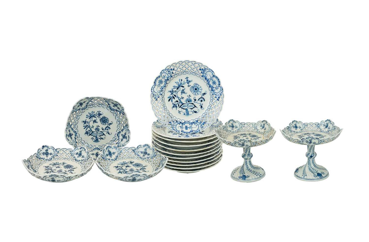Blue and White Reticulated Pieces from England