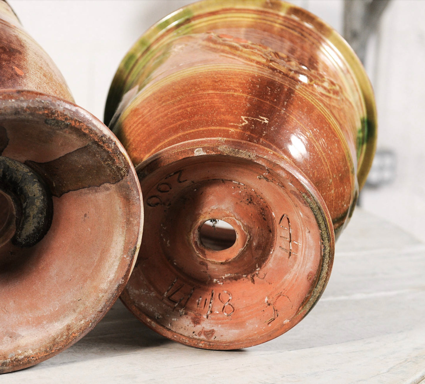 Pair of Vintage Glazed Anduze Jars