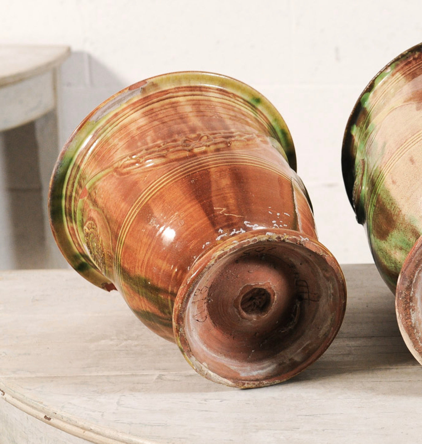 Pair of Vintage Glazed Anduze Jars